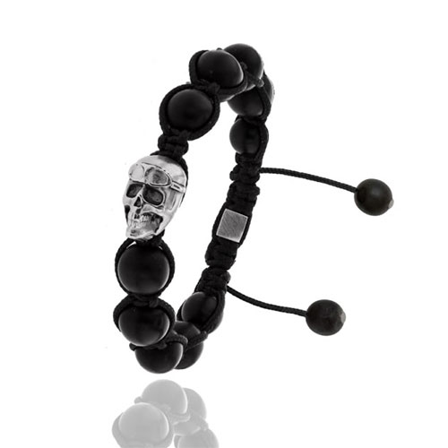 Albanu | Bracelet skull en perles de buffle de la collection Savane.