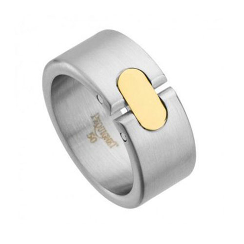 Pequignet bijouterie | Bague en acier et or jaune 18 carats de la collection Moorea Bijoux.