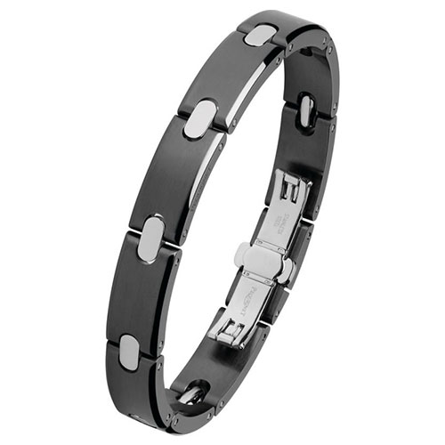 Pequignet bijouterie | Bracelet en acier noir et blanc de la collection Moorea Bijoux.